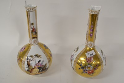 Lot 308 - A pair of 19th Century Dresden vases, the...