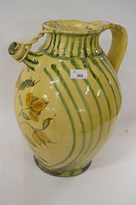 Lot 262 - A large slip ware pottery jug possibly West...