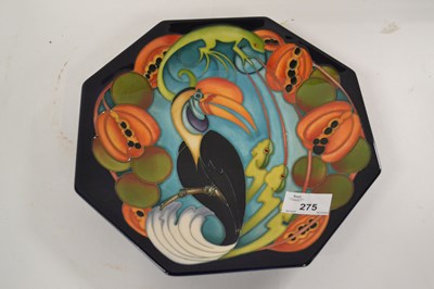 Lot 275 - A Moorcroft octagonal plate with tubelined...