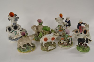 Lot 276 - Group of Staffordshire spill holders modelled...