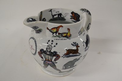 Lot 278 - A large jug by Elsmore & Forster with a jester...