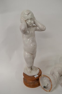 Lot 354 - A large Italian pottery figure of a young boy...