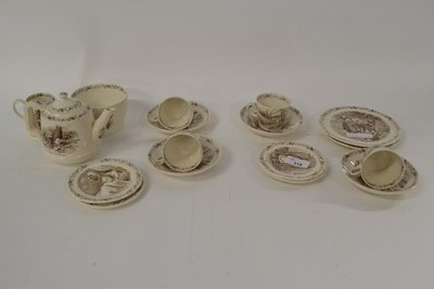 Lot 318 - A Victorian pottery child's tea set, all with...