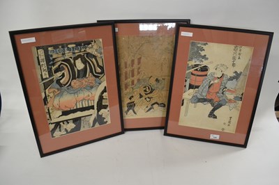 Lot 330 - Group of three 19th Century Japanese woodblock...