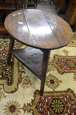 Lot 537 - A Georgian oak and pine cricket table, the...