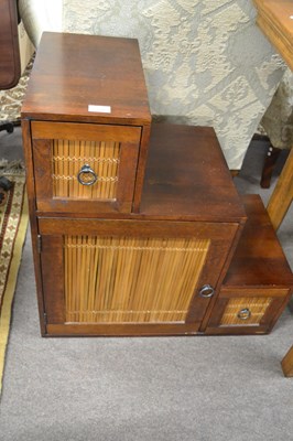 Lot 587 - A contemporary Oriental hardwood cabinet of...