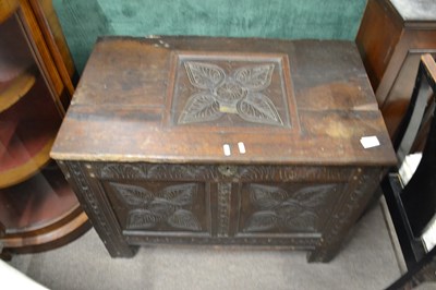 Lot 544 - An 18th Century and later oak coffer of...