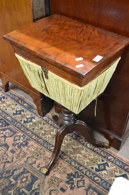 Lot 546 - A Victorian mahogany pedestal sewing table,...