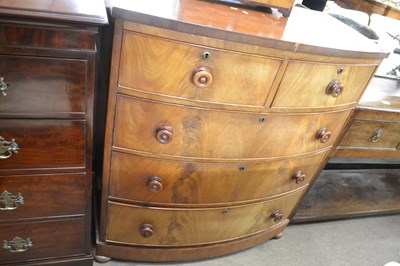 Lot 548 - A Victorian mahogany bow front chest of two...