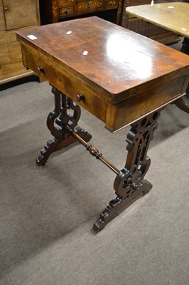 Lot 574 - A Victorian walnut veneered side table with...