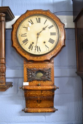 Lot 577 - A late 19th Century drop dial wall clock of...