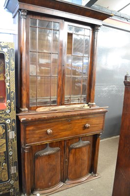 Lot 523 - A large Victorian mahogany bookcase cabinet...