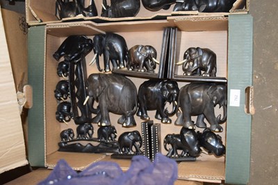 Lot 762 - COLLECTION OF VARIOUS EBONY ELEPHANTS TO...