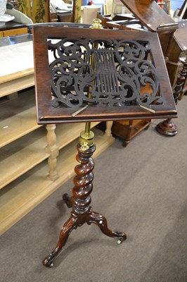 Lot 590 - A Victorian mahogany and rosewood double sided...