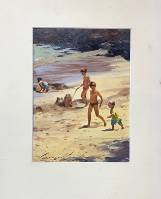 Lot 140 - Raymond Leech RSMA (British, b.1949), Beach...