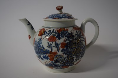 Lot 375 - A clobbered Worcester porcelain teapot circa 1770