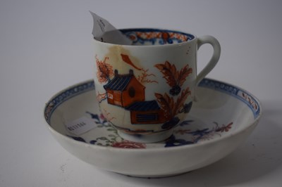 Lot 390 - A Lowestoft porcelain saucer with Redgrave...