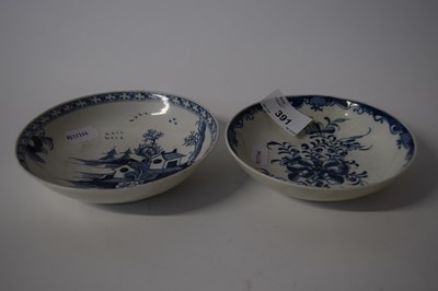 Lot 384 - Two English porcelain saucers including a...