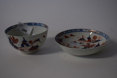 Lot 396 - A Lowestoft porcelain saucer in the dolls...