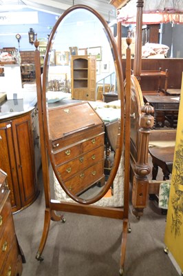 Lot 606 - An Edwardian mahogany framed cheval mirror...