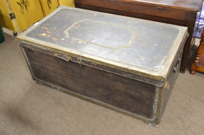 Lot 611 - A 19th Century leather bound camphor wood...