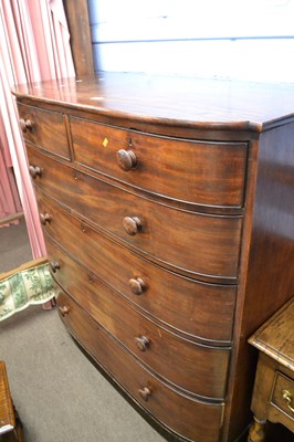 Lot 615 - A large Victorian mahogany bow front chest...