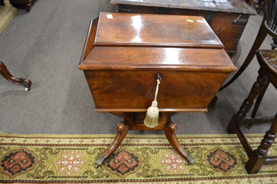 Lot 620 - A Georgian mahogany sarcophogus formed teapoy...