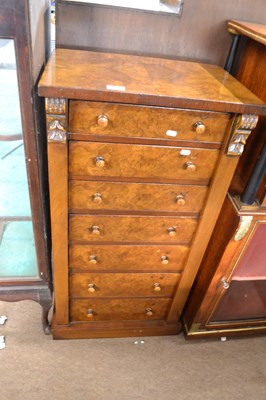 Lot 626 - A Victorian walnut veneered Wellington chest...