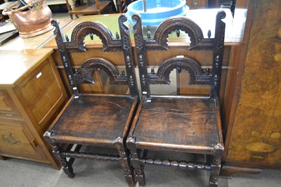 Lot 599 - A pair of late 17th or early 18th Century oak...