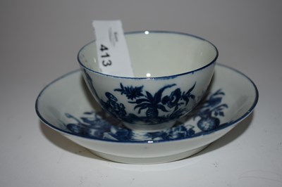 Lot 406 - A Worcester porcelain tea bowl and saucer with...