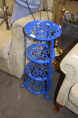 Lot 773 - BLUE PAINTED METAL PAN STAND