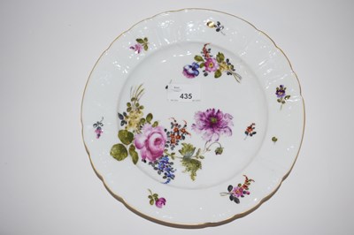 Lot 470 - A continental plate painted in Meissen style...