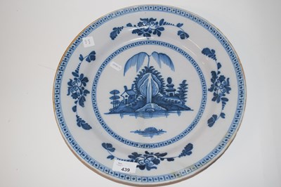 Lot 439 - Further 18th Century Delft charger