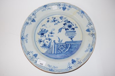 Lot 440 - A further 18th Century Delft chargerf