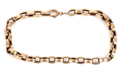 Lot 187 - A belcher link bracelet, the unmarked links...