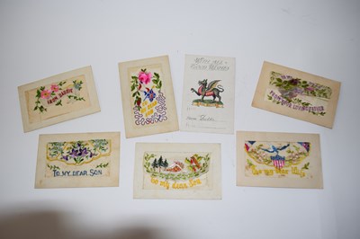 Lot 459 - A collection of six World War One embroidered...