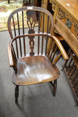 Lot 648 - A 19th Century elm seated and stick back...