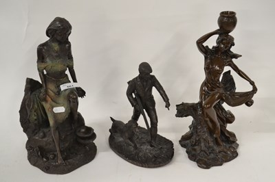 Lot 661 - A group of three various bronzed resin models,...