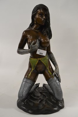 Lot 668 - A 20th Century bronzed metal model of a...