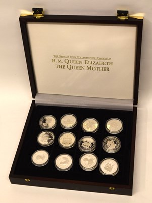 Lot 280 - Cased set of Twelve silver coin collection in...