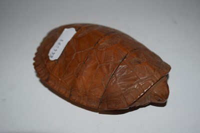 Lot 462 - A Japanese box with carving of a turtle...