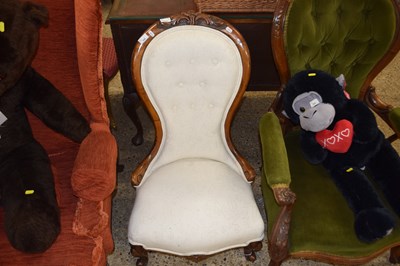 Lot 349 - A Victorian nursing chair with pale buttoned...