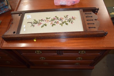 Lot 762 - Small folding screen with floral tapestry panels