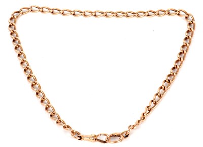 Lot 188 - A 15ct watch chain/necklace, the curblink...