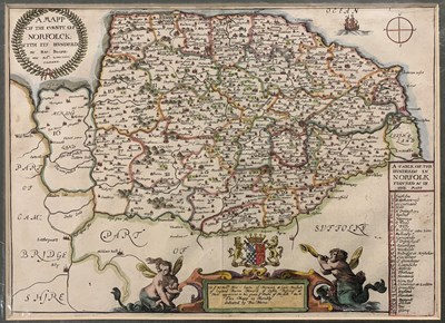 Lot 21 - Richard Blome, 'A Map of the County of Norfolk'...