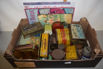 Lot 2 - A box of various vintage tins, reproduction...