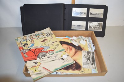 Lot 9 - Box of vintage photograph albums, ephemera etc