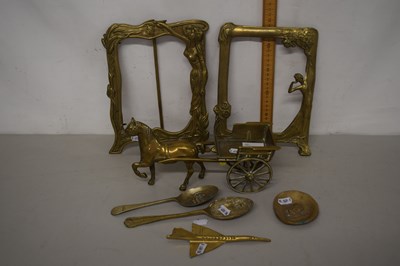 Lot 130 - Two brass photo frames in the Art Nouveau...