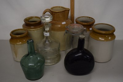 Lot 132 - Mixed Lot: Stone ware kitchen jars, jug and...