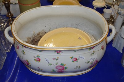 Lot 152 - Victorian floral decorated foot bath (cracked)...